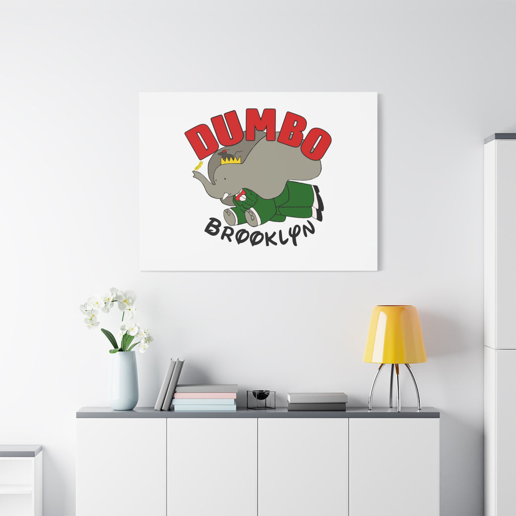 Brooklyn Dumbo Elephant Canvas Art, Fun Nursery Decor, Kids Room Wall Art, Elephant Lover Gift, Colorful Stretched Wall Art