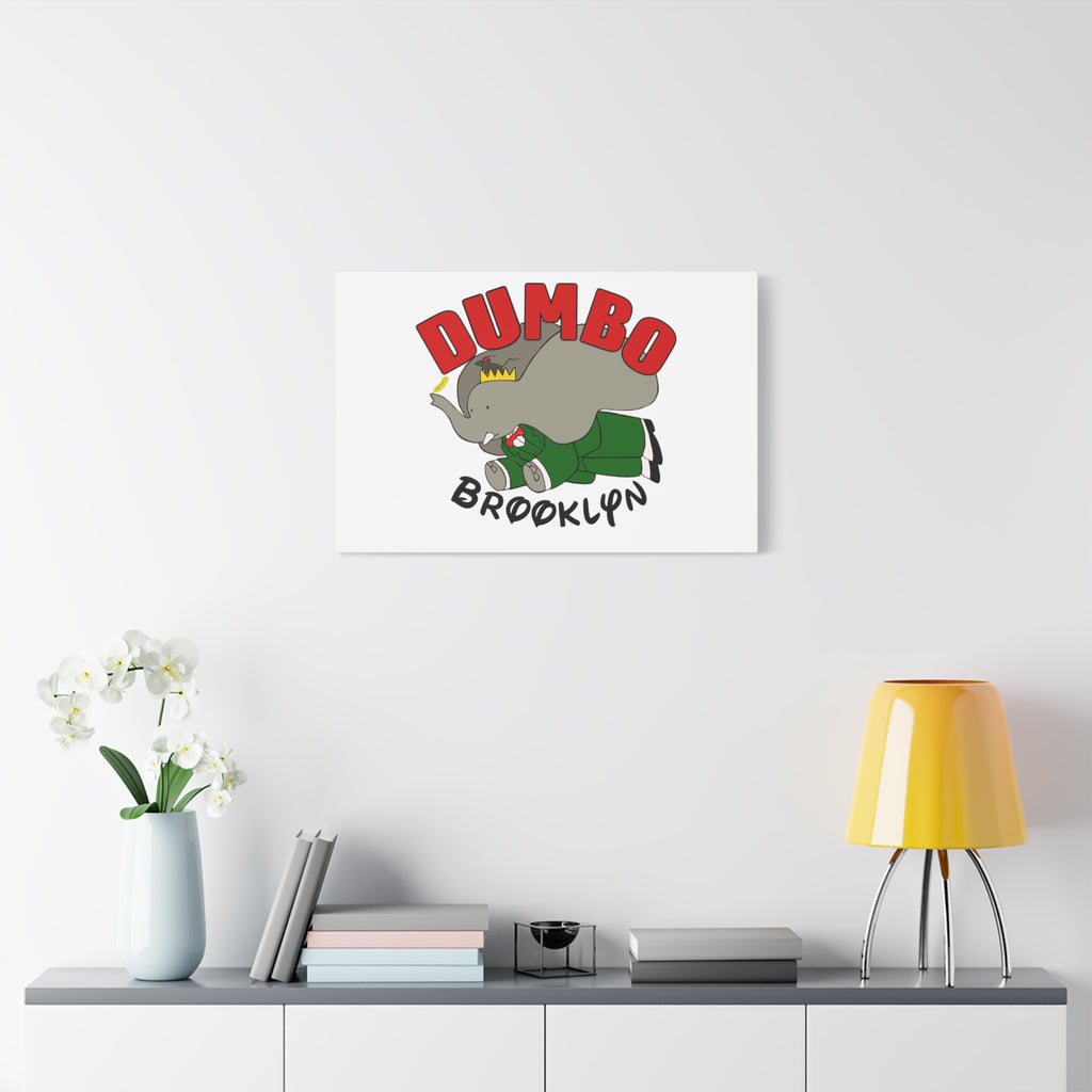 Brooklyn Dumbo Elephant Canvas Art, Fun Nursery Decor, Kids Room Wall Art, Elephant Lover Gift, Colorful Stretched Wall Art