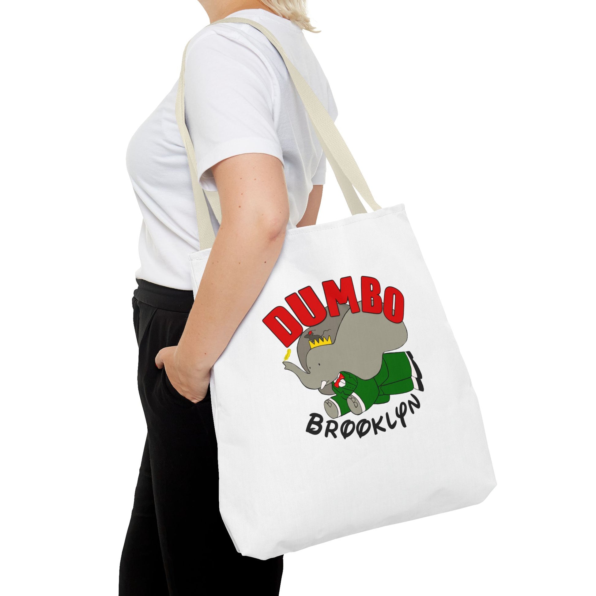 Dumbo Brooklyn Tote Bag, Cute Elephant Bag, Eco-Friendly Shopping Tote, Travel Handbag, Unique Gift for Animal Lovers
