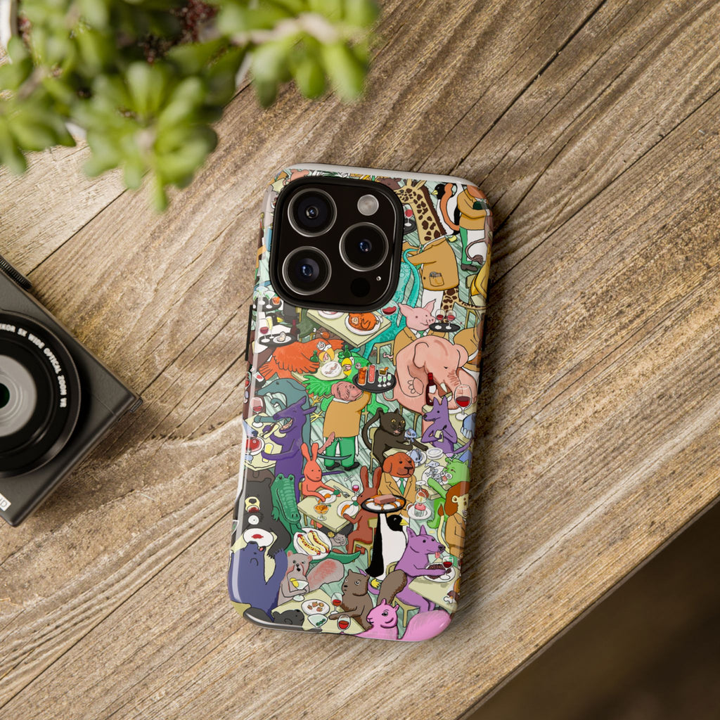 Whimsical Animal Pattern Phone Case, Cute Phone Cover, Animal Lovers Gift, Fun Design, Unique Cell Phone Accessory