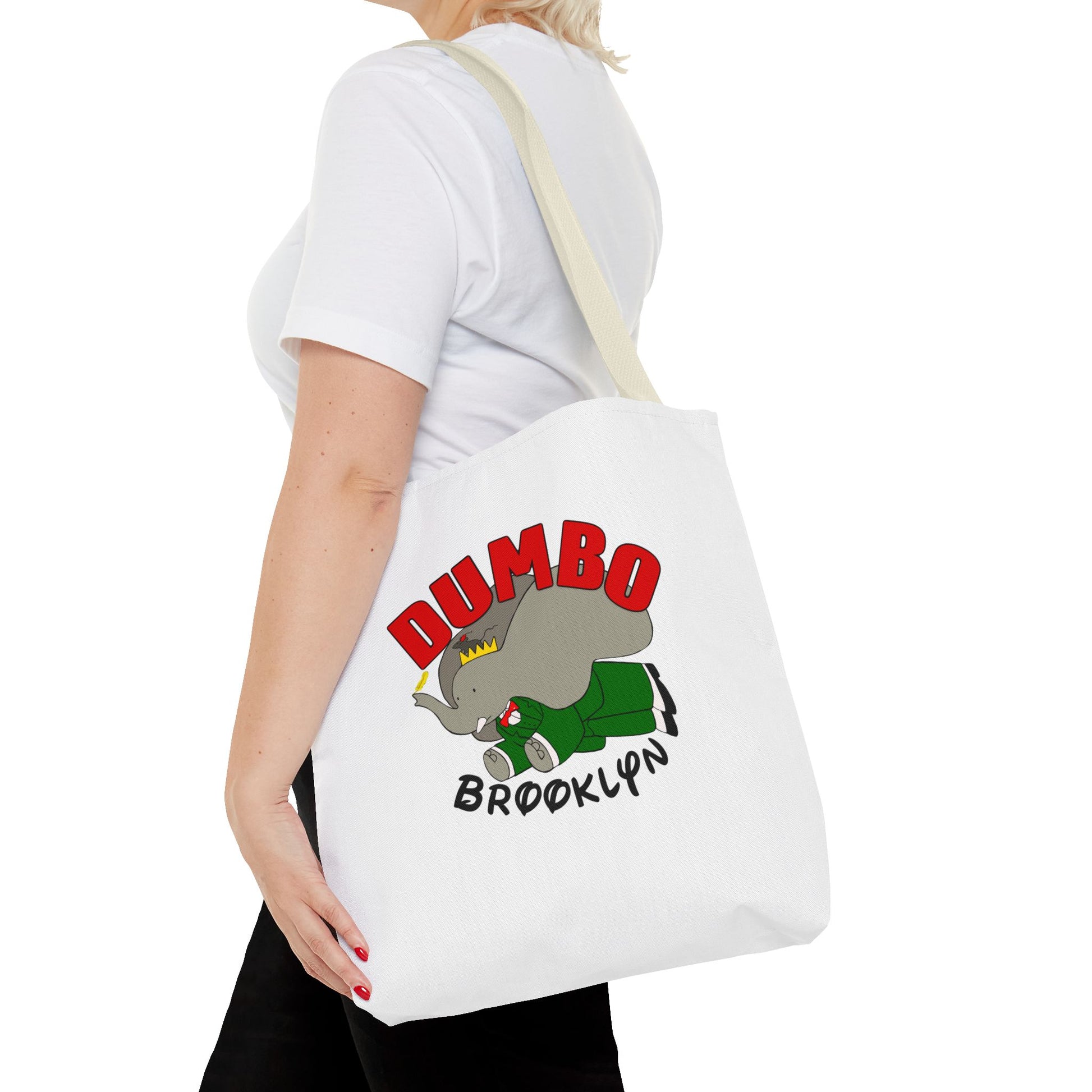 Dumbo Brooklyn Tote Bag, Cute Elephant Bag, Eco-Friendly Shopping Tote, Travel Handbag, Unique Gift for Animal Lovers