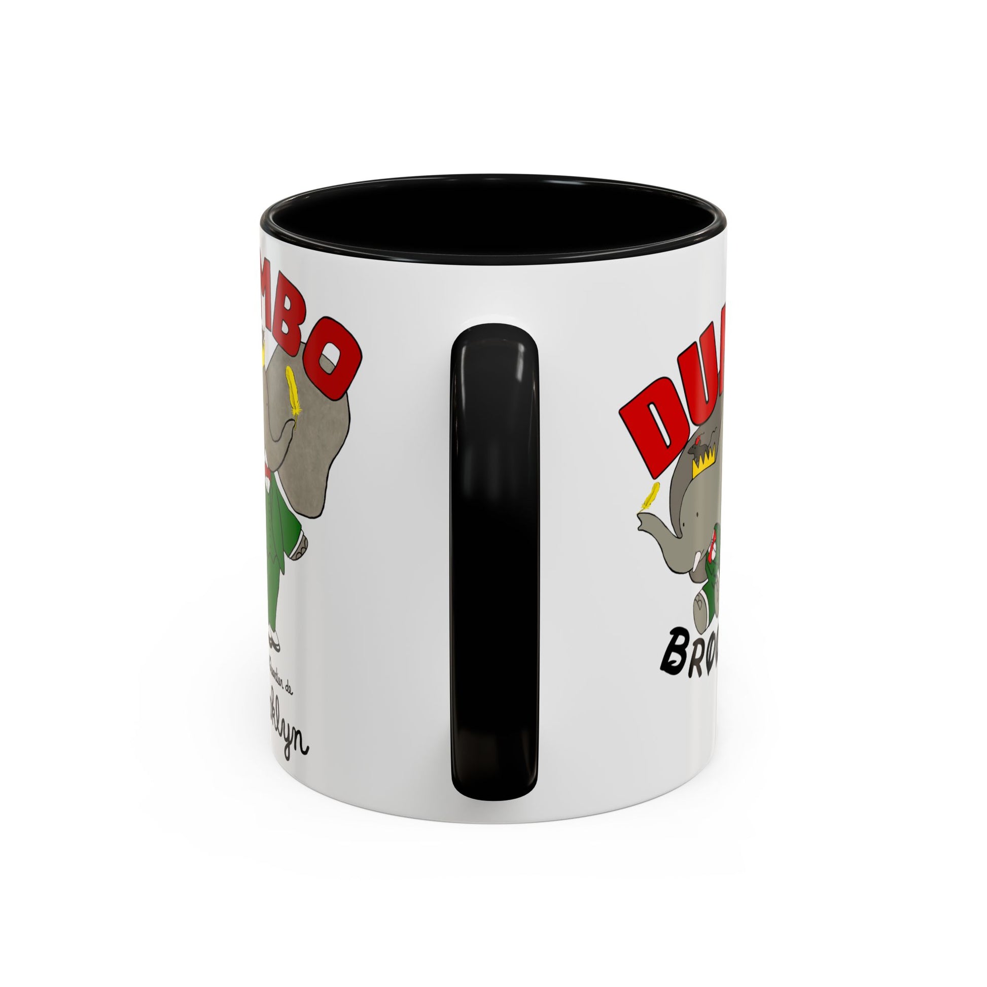 Dumbo Brooklyn Accent Mug - Unique Coffee Cup, Cute Elephant Design, Perfect Gift for Friends, Home Decor, Elephant Lover