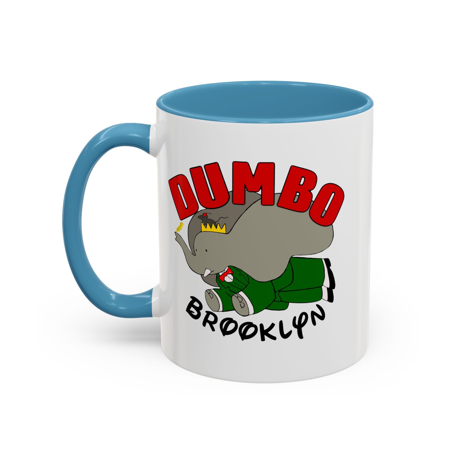 Dumbo Brooklyn Accent Mug - Unique Coffee Cup, Cute Elephant Design, Perfect Gift for Friends, Home Decor, Elephant Lover