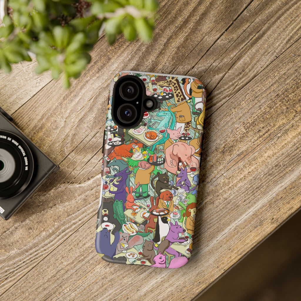 Whimsical Animal Pattern Phone Case, Cute Phone Cover, Animal Lovers Gift, Fun Design, Unique Cell Phone Accessory