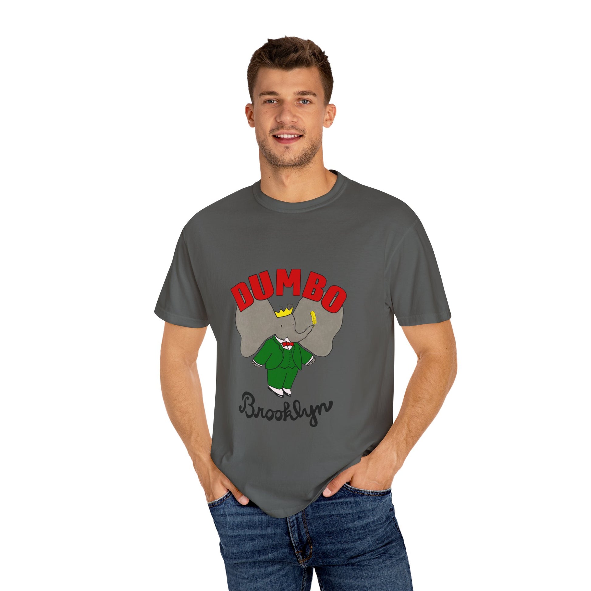 Brooklyn Dumbo Elephant Tee, Fun Graphic T-Shirt, Unisex Gift, Casual Wear, Vintage Style T-Shirt, Summer Fashion, Unique Present